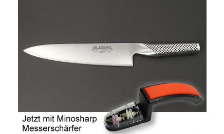 G2 Global Kochmesser + Minosharp Messerschärfer