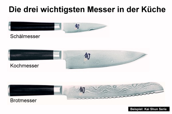 Schälmesser, kochmesser, Brotmesser