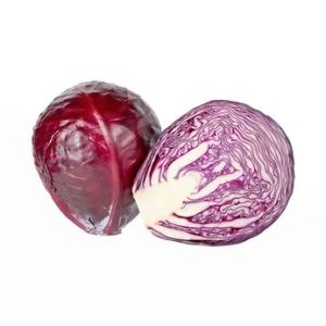 Rotkohl spielend mit dem Chinamesser schneiden